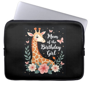 Giraffe Mom of the Birthday Girl Matching Family L Laptop Sleeve