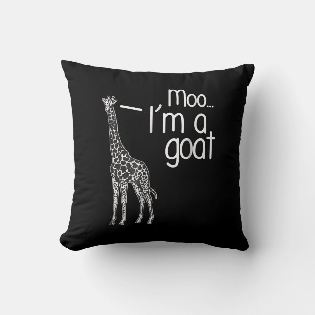 Giraffe Moo I'm A Goat Cushion (Front)