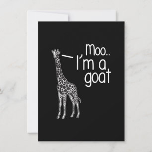 Giraffe Moo I'm A Goat Invitation