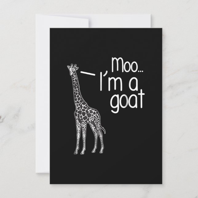 Giraffe Moo I'm A Goat Invitation (Front)