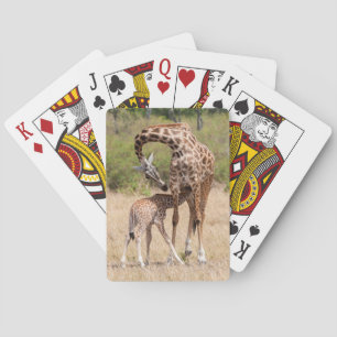 Giraffe Mother and Baby in Kenya Playing Cards