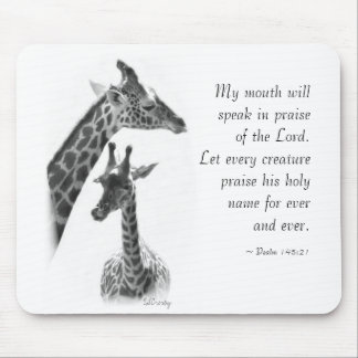 giraffe, mother and child mouse mat