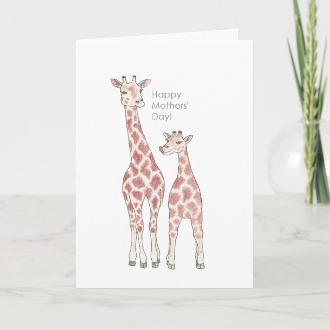 Giraffe Mothers' Day Card (Front)