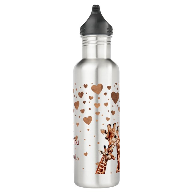Giraffe Mothers Day, Happy Mother's Day  710 Ml Water Bottle (Right)