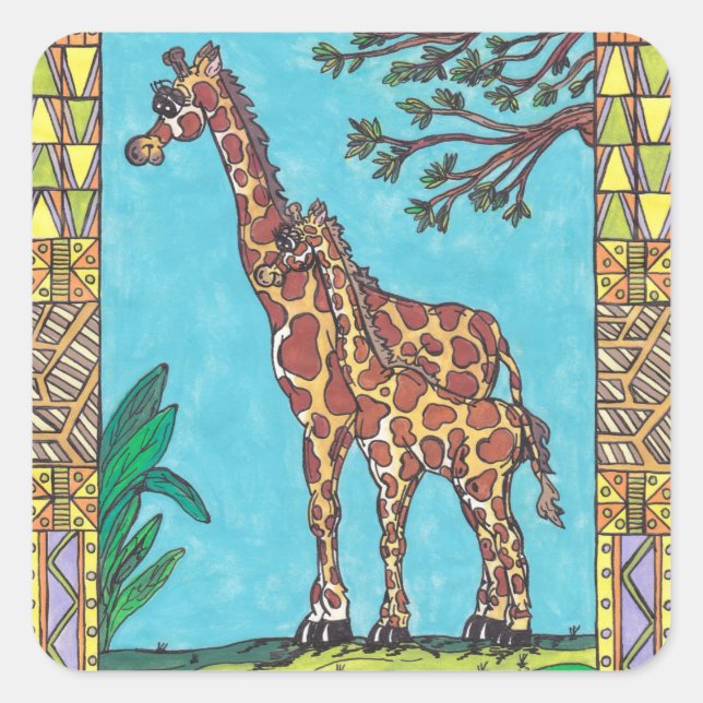 Giraffe Mum and Baby stickers (Front)