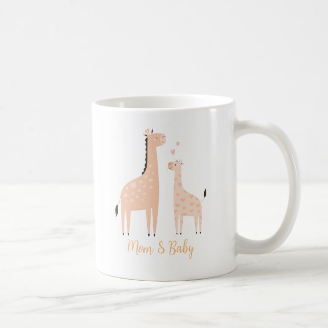 Giraffe Mum & Baby Coffee Mug (Right)
