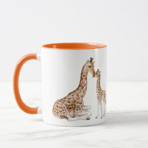 Giraffe Mum Baby Watercolor Mug
