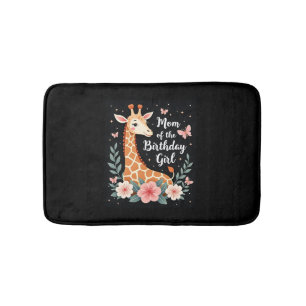 Giraffe Mum of the Birthday Girl Matching Family L Bath Mat