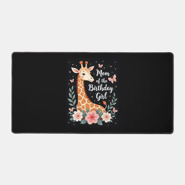 Giraffe Mum of the Birthday Girl Matching Family L Desk Mat (Front)