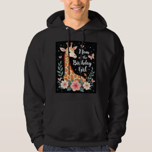 Giraffe Mum of the Birthday Girl Matching Family L Hoodie