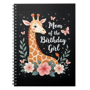 Giraffe Mum of the Birthday Girl Matching Family L Notebook