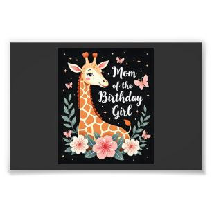 Giraffe Mum of the Birthday Girl Matching Family L Photo Print