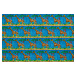 Giraffe - Natural Linen Fabric