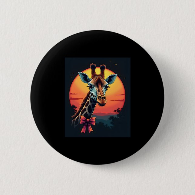 Giraffe Neck Like a Rollercoaster Run Funny Retro  6 Cm Round Badge (Front)