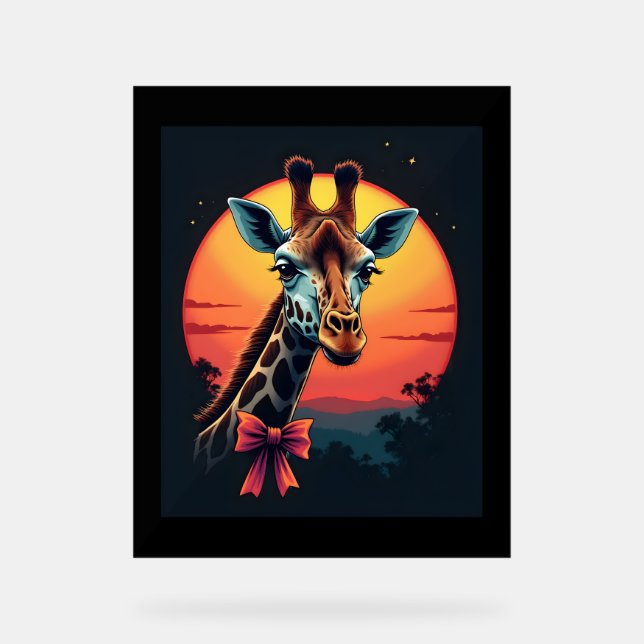 Giraffe Neck Like a Rollercoaster Run Funny Retro  Acrylic Sign (Front)