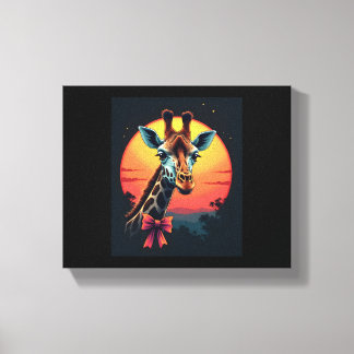 Giraffe Neck Like a Rollercoaster Run Funny Retro  Canvas Print