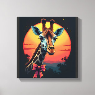 Giraffe Neck Like a Rollercoaster Run Funny Retro Canvas Print
