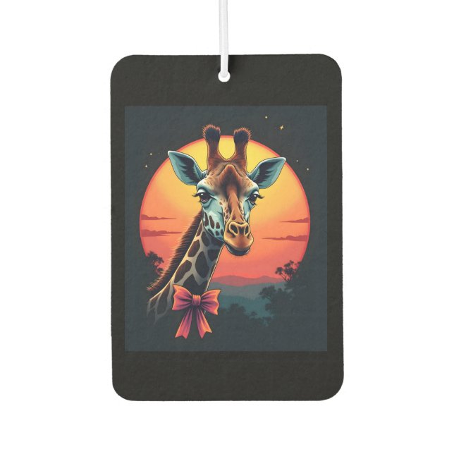Giraffe Neck Like a Rollercoaster Run Funny Retro  Car Air Freshener (Front)