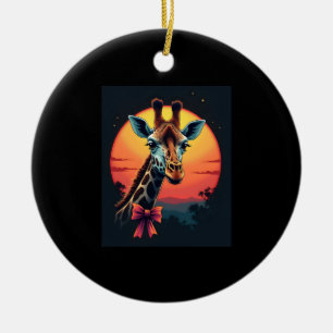 Giraffe Neck Like a Rollercoaster Run Funny Retro  Ceramic Tree Decoration