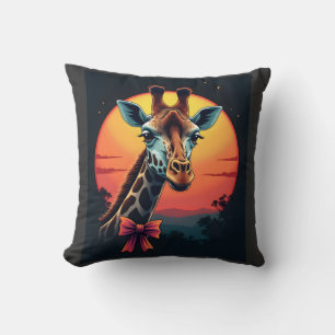 Giraffe Neck Like a Rollercoaster Run Funny Retro Cushion