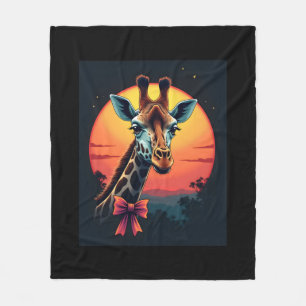 Giraffe Neck Like a Rollercoaster Run Funny Retro  Fleece Blanket