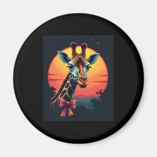 Giraffe Neck Like a Rollercoaster Run Funny Retro  Magnet