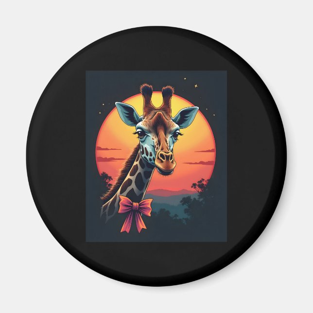 Giraffe Neck Like a Rollercoaster Run Funny Retro  Magnet (Front)