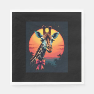Giraffe Neck Like a Rollercoaster Run Funny Retro Napkin
