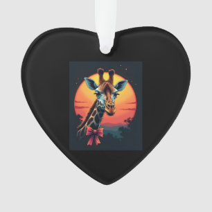 Giraffe Neck Like a Rollercoaster Run Funny Retro  Ornament