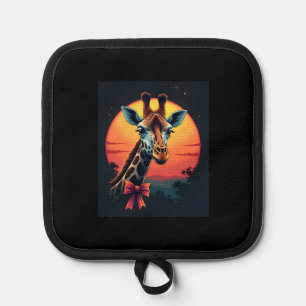 Giraffe Neck Like a Rollercoaster Run Funny Retro  Pot Holder