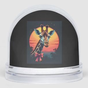 Giraffe Neck Like a Rollercoaster Run Funny Retro  Snowglobe