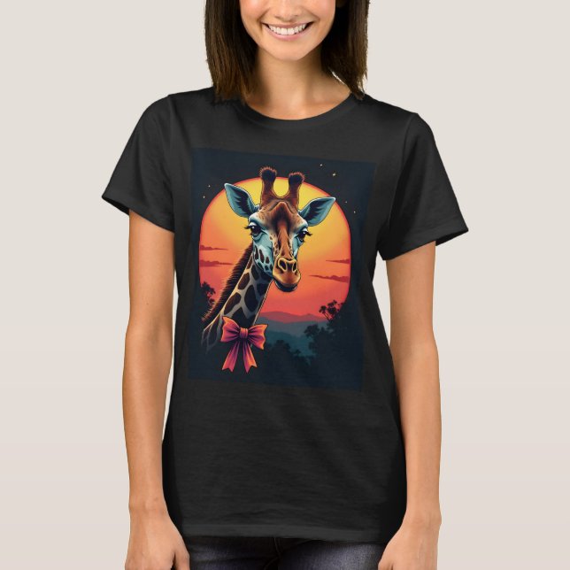 Giraffe Neck Like a Rollercoaster Run Funny Retro  T-Shirt (Front)