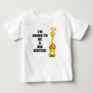 Giraffe New Baby Big Sister T Shirt
