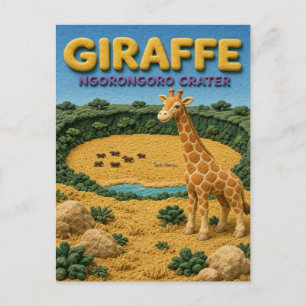 Giraffe Ngorongoro Crater Modern KlayKoo Postcard