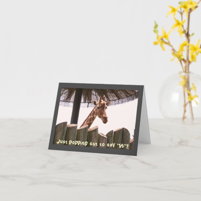 Giraffe Note Card (Yellow Flower)