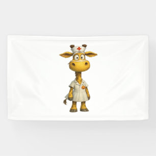 Giraffe Nurse Cartoon – Whimsical Healthcare Hero  Banner