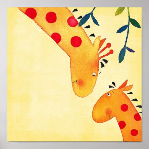 giraffe nursery wall hanging poster