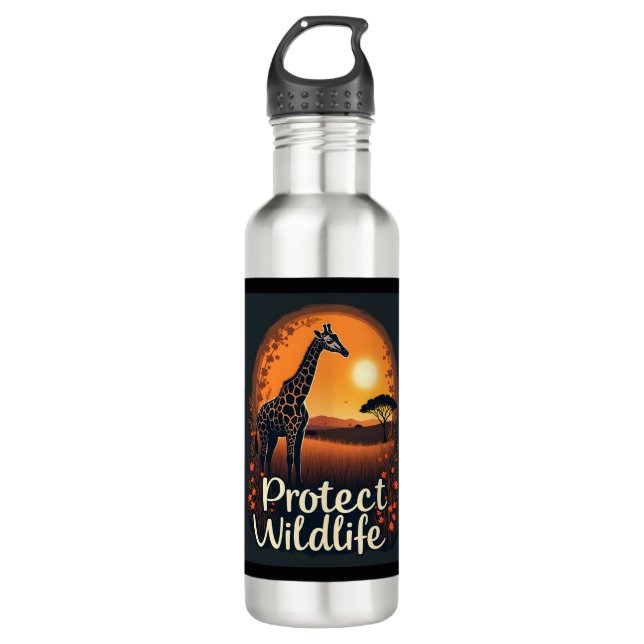 Giraffe of the Savanna Tank Top 710 Ml Water Bottle (Front)