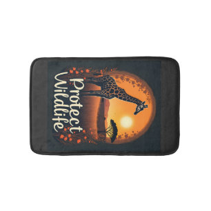 Giraffe of the Savanna Tank Top Bath Mat