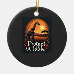 Giraffe of the Savanna Tank Top Ceramic Tree Decoration