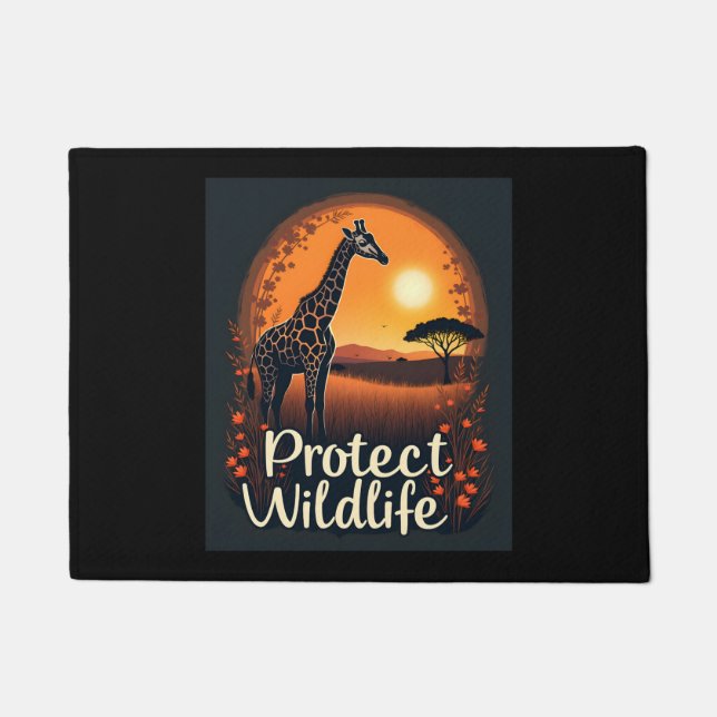 Giraffe of the Savanna Tank Top Doormat (Front)