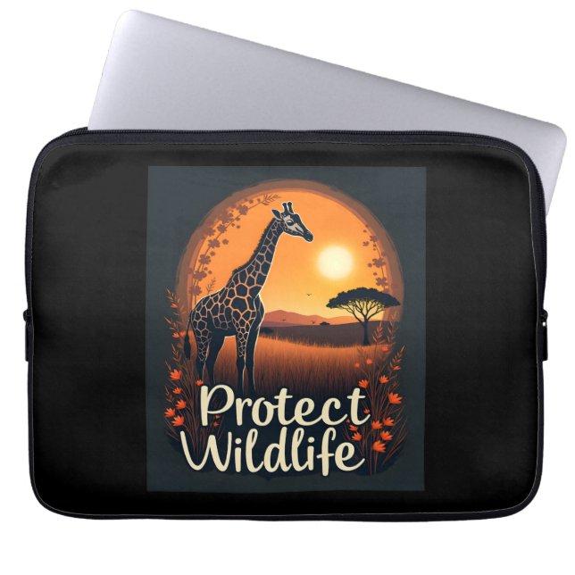 Giraffe of the Savanna Tank Top Laptop Sleeve (Front)