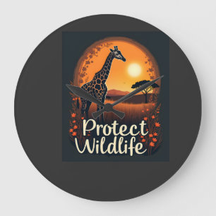 Giraffe of the Savanna Tank Top Large Clock