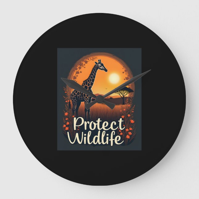Giraffe of the Savanna Tank Top Large Clock (Front)