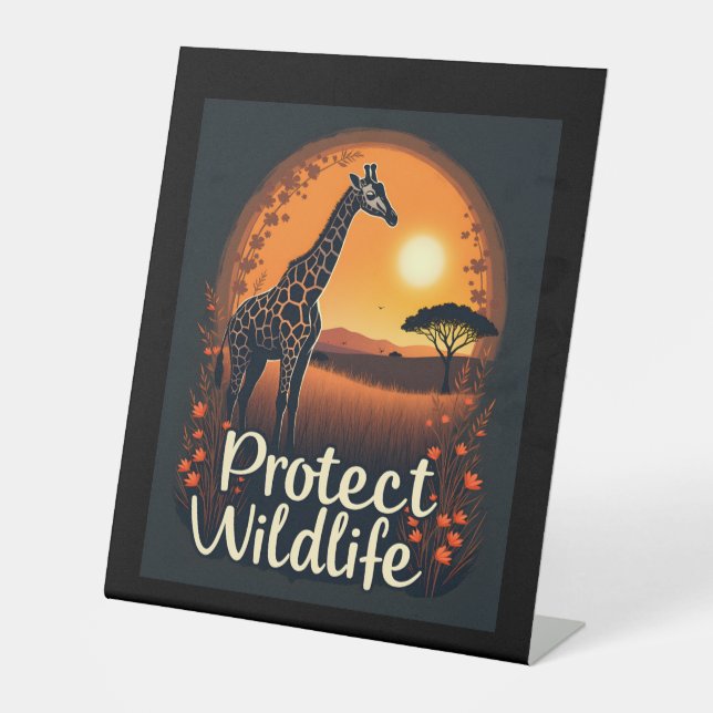 Giraffe of the Savanna Tank Top Pedestal Sign (Front)