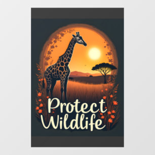 Giraffe of the Savanna Tank Top Window Cling