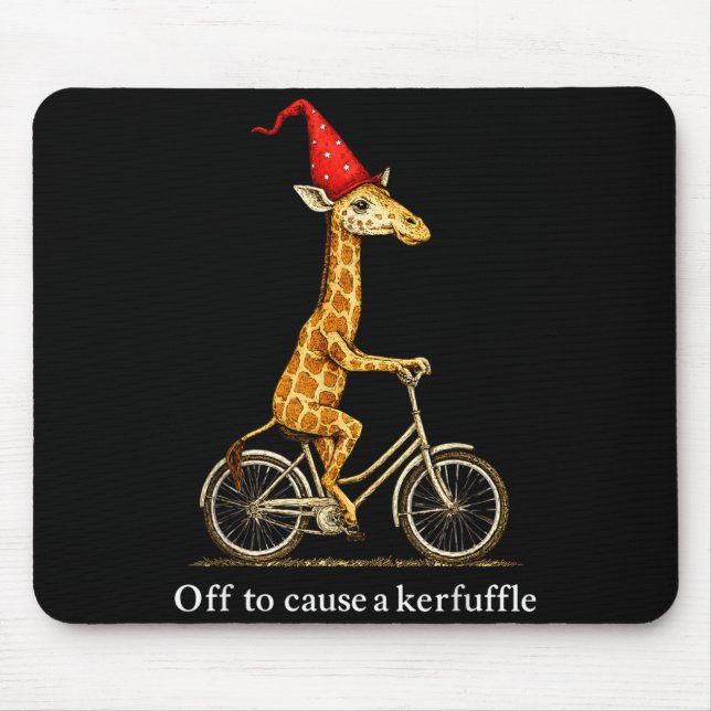 Giraffe Off To Cause A Kerfuffle Mouse Mat (Front)