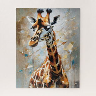 Giraffe oil painting jigsaw puzzle