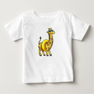 Giraffe on Beach with Swim ring & Sunglasses Baby T-Shirt