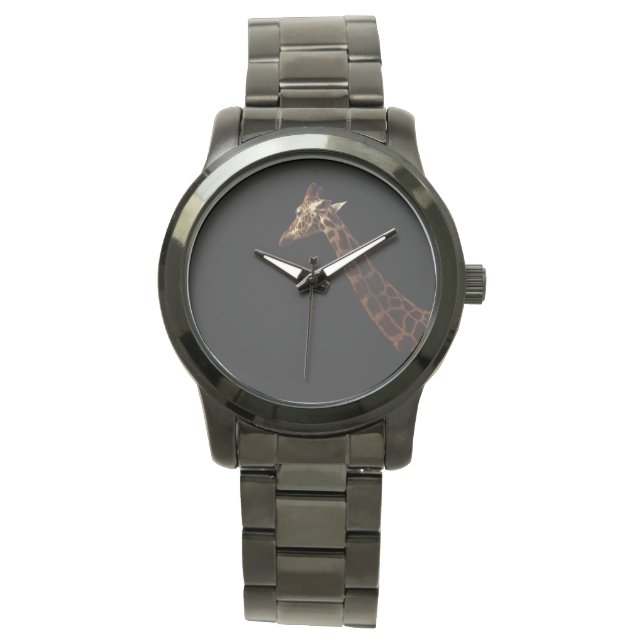 Giraffe On Black Background, Watch (Front)